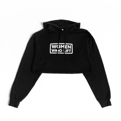 womens fitness gym clothes black crop top hoodie for working out 